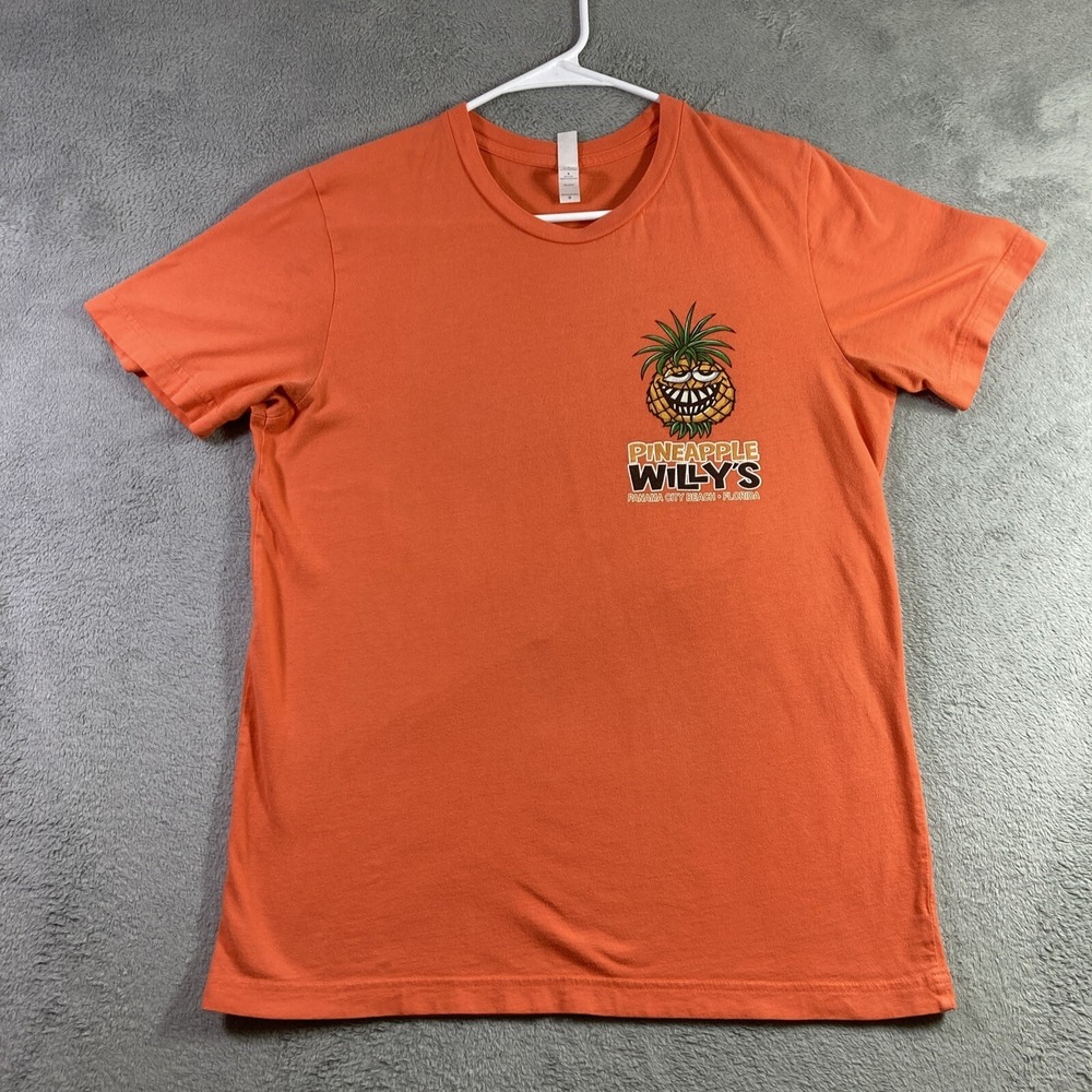 Pineapple Willy's Shirt Adult Medium Orange Panama Beach Florida Graphic Tee SS - Picture 3 of 15